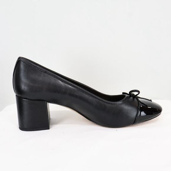 J. Crew Cap-Toe Ballet Block Heel Black Size 9 - Picture 6 of 11